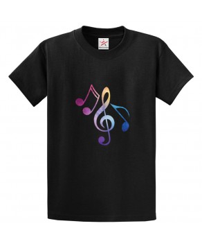 Music Notes Unisex Classic Kids and Adults T-Shirt for Music Fans